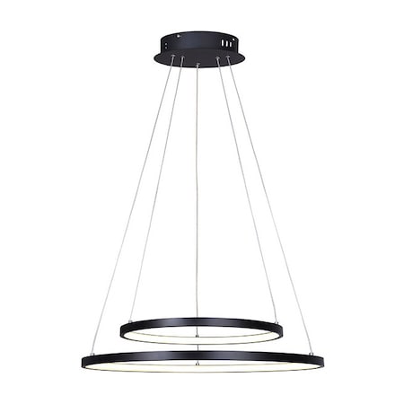 CANARM Lexie, Lch128A24Bk, Mbk Color, 24In. Wide Cord Led Chandelier, Acrylic LCH128A24BK